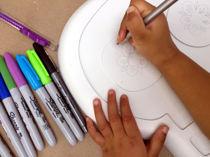 Kids can draw to make ShapeCrete art